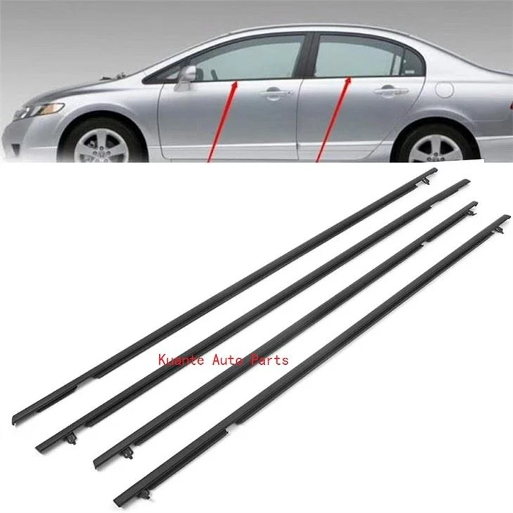 4 stk WeatherStrip gluggaskipti passa fyrir Honda Civic 2006 2007 2008 2009 2010 2011 888816215 ab -888816215